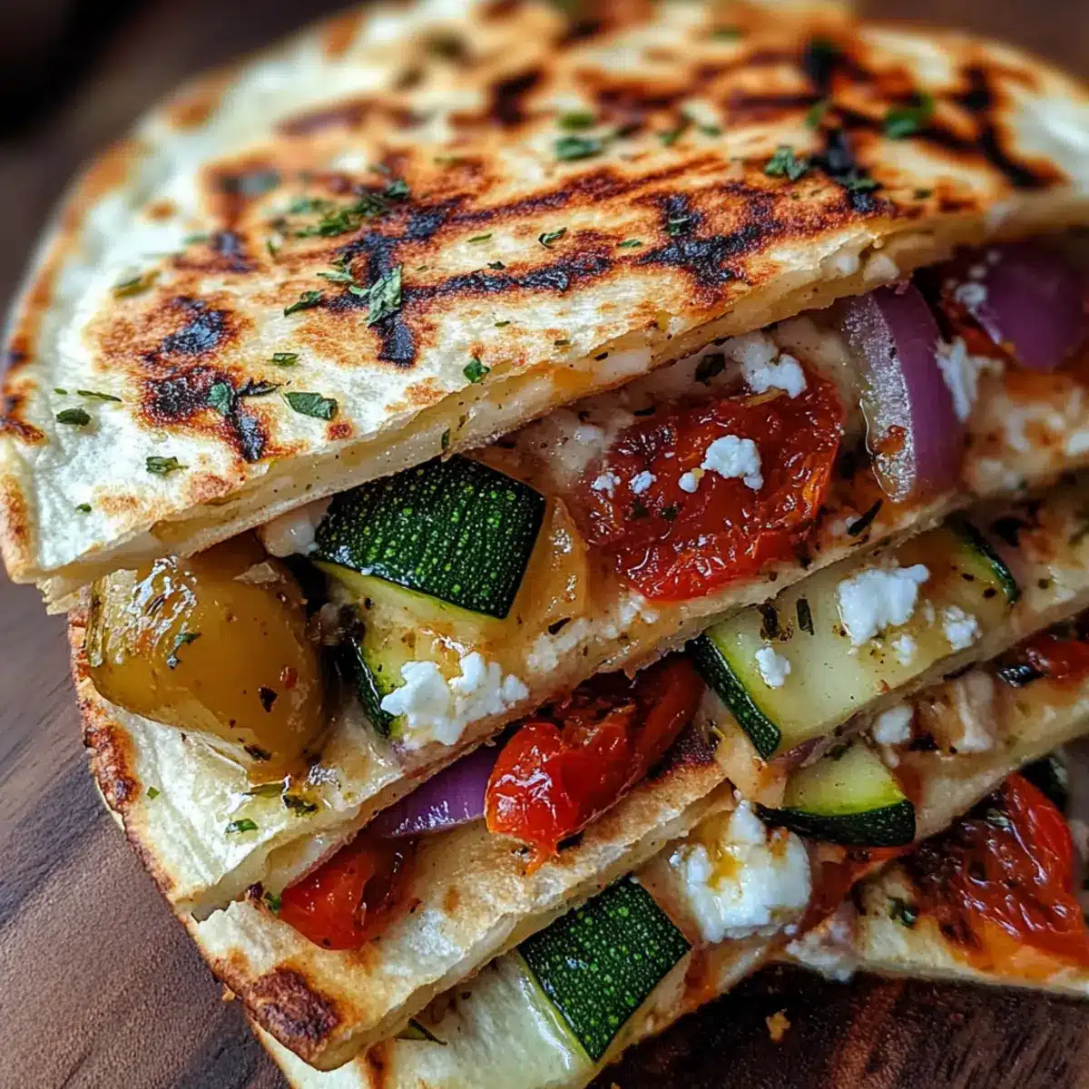 Gegrillte mediterrane Gemüse-Quesadillas