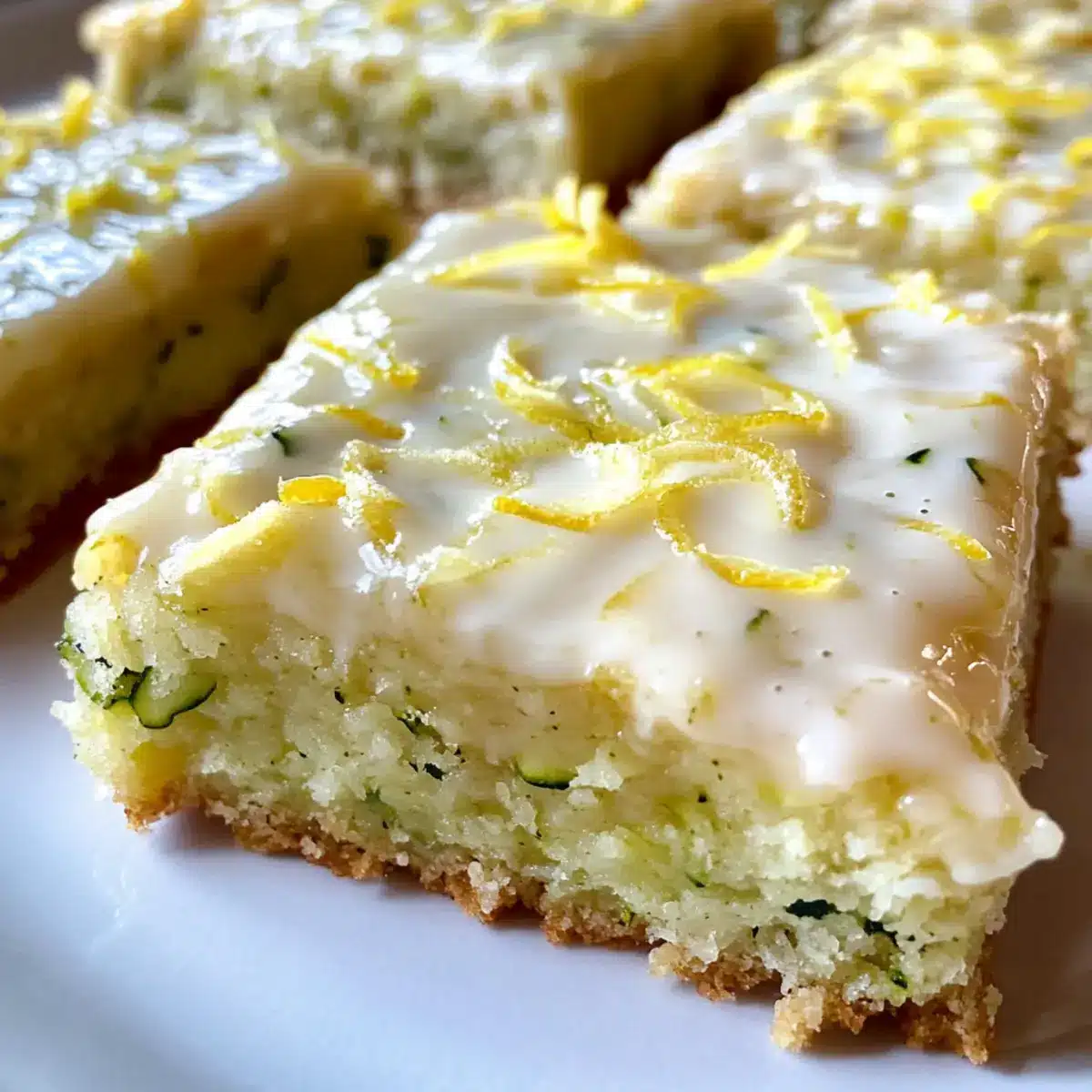 Zitronen-Zucchini-Riegel mit Glasur