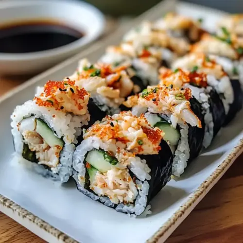 Scharfer Krabben-Sushi-Roll