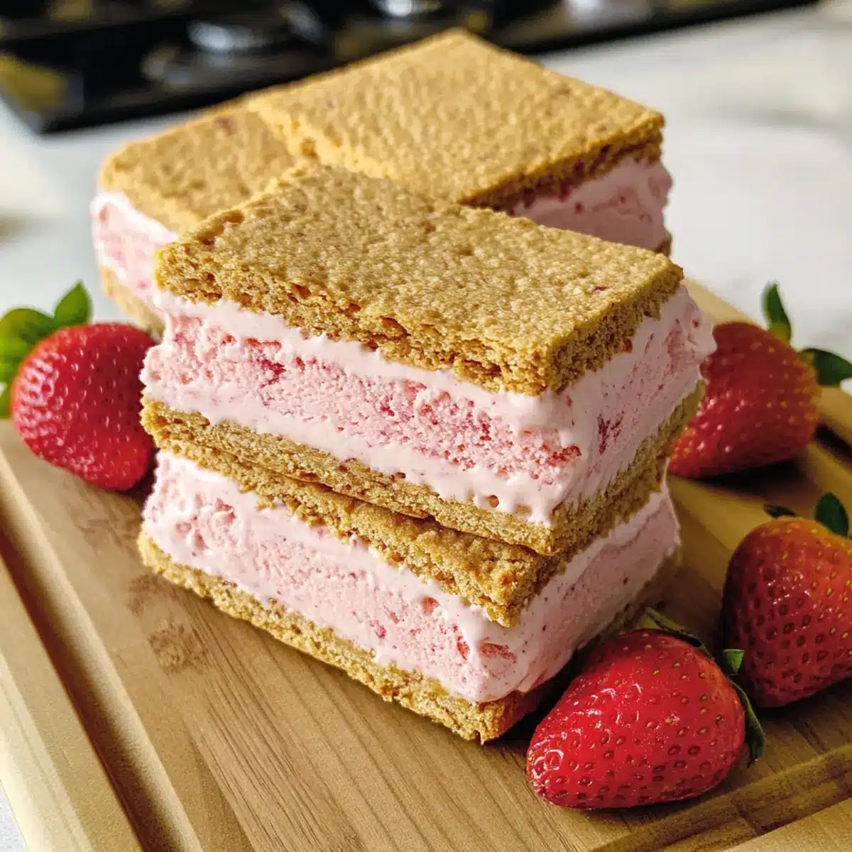 Erdbeereis-Sandwiches